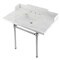 Kingston Brass 36 Carrara Marble Console Sink with Brass Legs, Marble WhitePolished Chrome LMS36MBSQ1 - alternate 1